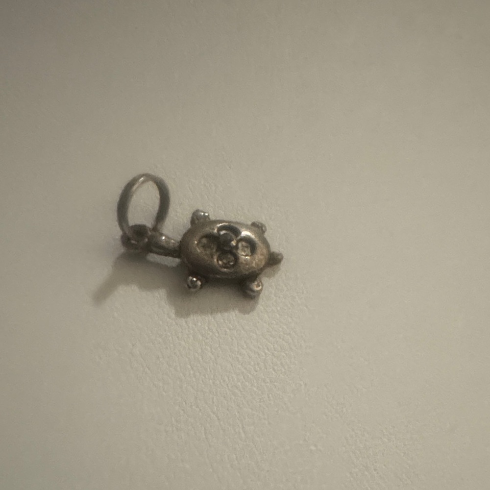 Small Silver-Tone Turtle Pendant